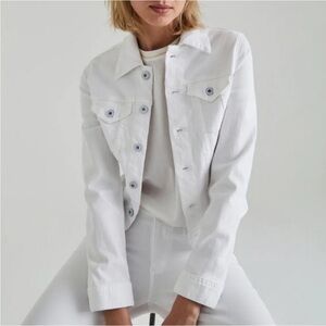 AG Adriano Goldschmied Robyn Cotton-Blend Denim Jacket True White Size XS